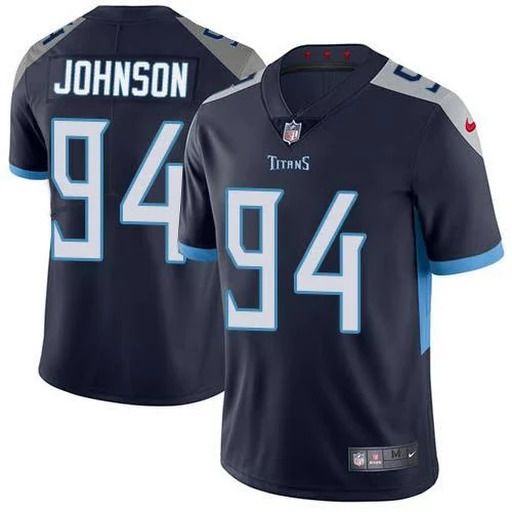 Men Tennessee Titans 94 Austin Johnson Nike Navy Vapor Limited NFL Jersey